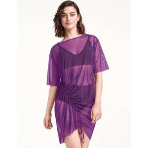 Wolford Sheer Purple Mesh Swim Cover Up